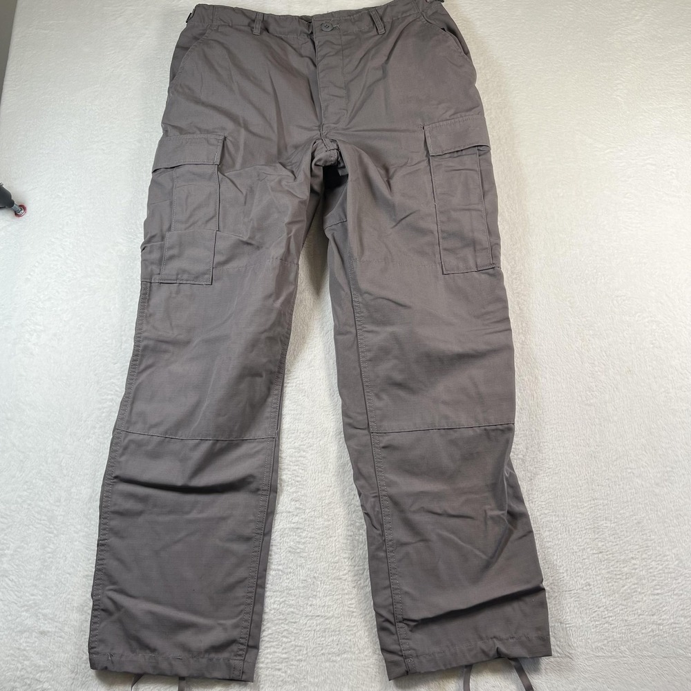 Propper Pants Mens 35x32 Gray Cargo Ripstop Adjustable Waist Workwear Utility